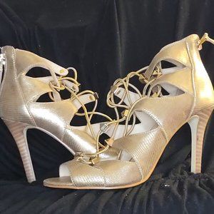 Open Box - Guess gold strappy heel - Size 6